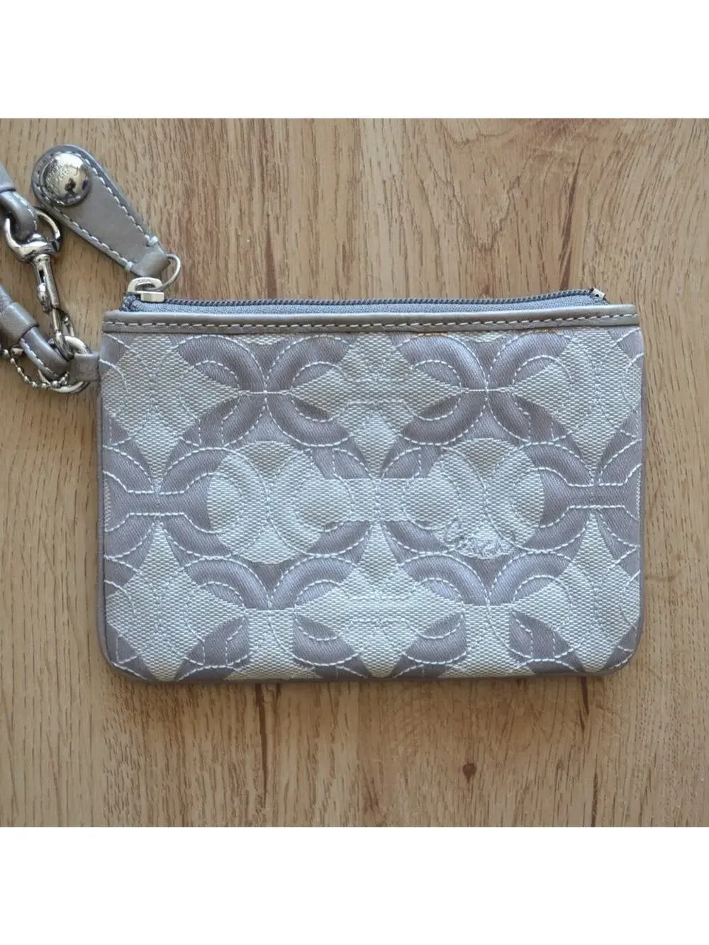 Coach Silver Wristlet Purse